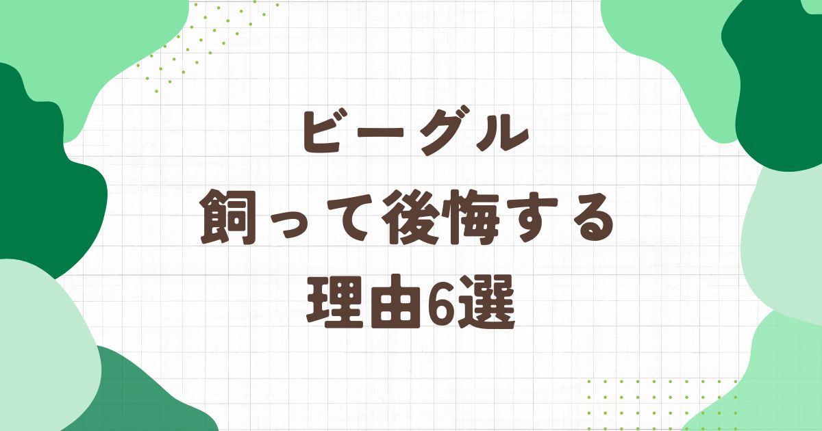 ビーグルを飼って後悔する6つの理由！手に負えなくて大変と言われるのは本当？